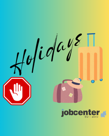 Holidays mit Koffern und einen Stoppschild